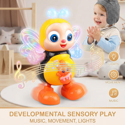 Dancing Bee Toy with Music & LED Lights - Abejita Chiquitita Interactive Walking Toy for Toddlers, Juguete de Abeja Bailarina para Niños, Sensory Learning Gift for Boys Girls 1 2 3+