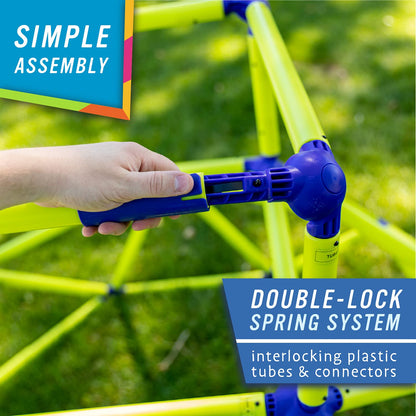 Eezy Peezy Climber with Top - Active Indoor Outdoor Play Set Climbing Dome Equipment Toys - Fun for Kids Ages 3 to 6 Years Old, Green and Blue