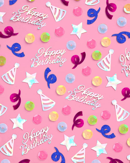 xo, Fetti Happy Birthday Confetti Rainbow | Birthday Party Decorations, Iridescent Foil, Pastel Sequins, Table Scatter, Celebration Decor, Sparkle