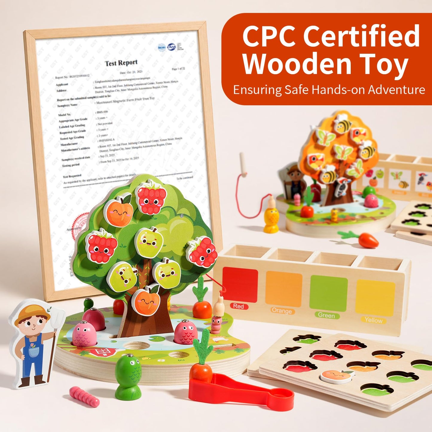 INIFEIDALA Montessori Toys for 2 3 4 Year Olds | Birthday Gifts for Boys & Girls, Wooden Educational Toddler Toys, Shape Sorting, Carrot Harvest & Magnetic Fishing Game – Fine Motor Skills Development