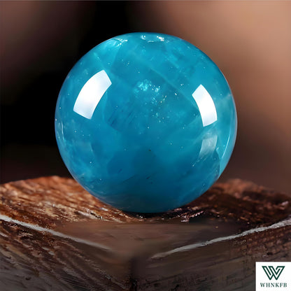 WHNKFB 6mm 100PCS Natural Blue Apatite Round Beads, Rare Phosphate Loose Gemstone Beads for Jewelry Making Craft - 4mm 6mm 8mm 10mm Options with Free Elastic Cord