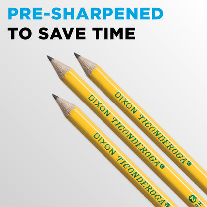 Ticonderoga Wood-Cased Pencils, Pre-Sharpened, 2 HB Soft, Yellow, 1000 Count