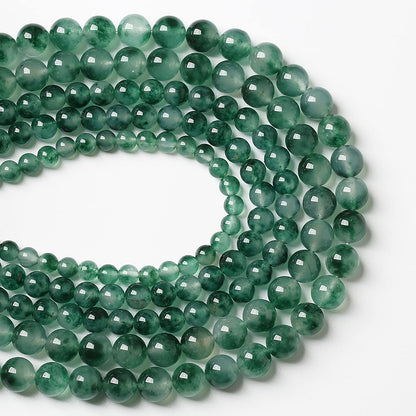 60pcs 6mm Natural Water Grass Jades Chalcedony Beads Round Loose Beads for Jewelry Making DIY Bracelets Crystal Energy Healing Power Stone (6mm, Water Grass Jade Beads)