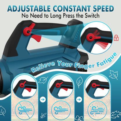Leaf Blower Cordless - 630CFM/160MPH, 21V Powerful Electric Cordless Leaf Blower with 2 x 4.0Ah Batteries and Charger, Battery Powered Leaf Blowers for Lawn Care, Patio, Yard, Dust, Snow