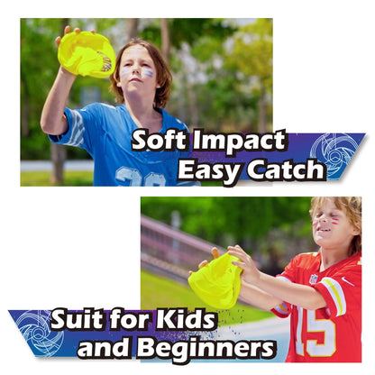 AMAZING TOYZ Tirodisc Frisbee for Kids 2-Pack Red and Blue 20cm Foldable Pocket Durable Soft Silicone Fly Stable Easy Throw Easy Catch Flying Disc for Adults Beginner Waterproof Outdoor Toys Gift