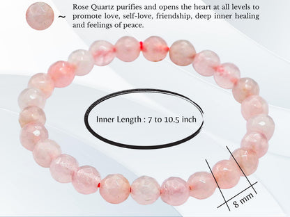 Amazing Gemstone Rose Quartz Bracelet for Women - Chakra Mens Bracelet Protection Crystals and Healing Stones - Blessing Bracelet Spiritual Meditation Gift Christmas Stocking Stuffers