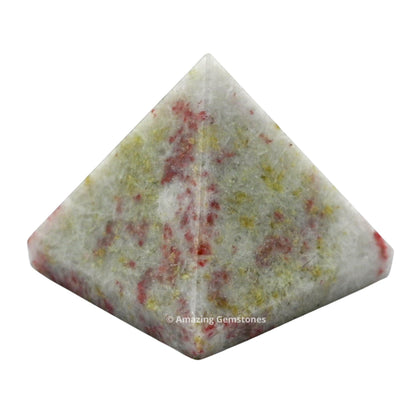 Amazing Gemstone Cinnabarite Pyramid Crystal Healing Stones - 1" Great Pyramid Figurine of Natural Stone Pyramid for Meditation, Reiki, Chakra Balancing and Crystal Pyramids Grid
