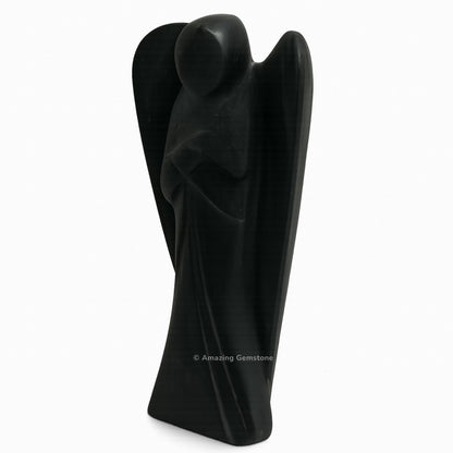Amazing Gemstone Shungite Angel - Shungite Crystal Angel and Pocket Guardian Angel Crystal Figurines (3 Inches)