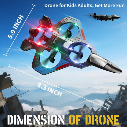 Tubokoro RC Planes for Kids Adults, Foam Remote Control Airplane Jet Helicopter Drone Toys for Kids Adults 8-12 12-16, Remote Control Plane Airplane Toys with Led Lights, 360° Flip Stunt Rotation