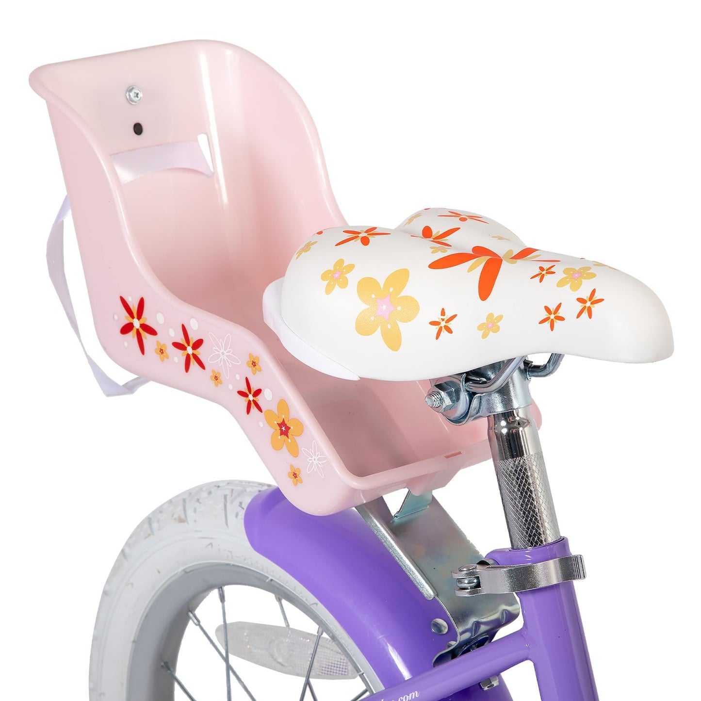 JOYSTAR Unicorn 16 Inch Kids Bike for 4-6 Years Old Princess Girls Bike with Doll Bike Seat Training Wheels Basket Streamer Children Bicycle Purple