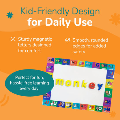 Channie’s Magnetic Letters and Numbers Set, 240+ Piece Educational Math & Alphabet Magnets with Dry-Erase Board, Hands-On Learning for Kids Ages 3+, Ideal for Early Literacy & Numeracy