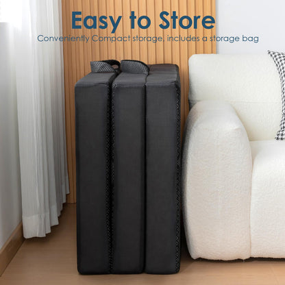 INGEROOM Foldable Mattress Twin - Memory Foam 4 inch Trifold Mattress for Camping, with Portable Handle, Non-Slip Folding Floor Bed Sofa for Guest Travel Yoga, Washable Breathable Cover
