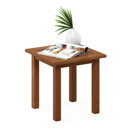 Furinno FG18506 Tioman Hardwood Patio Furniture Outdoor End Table, Natural