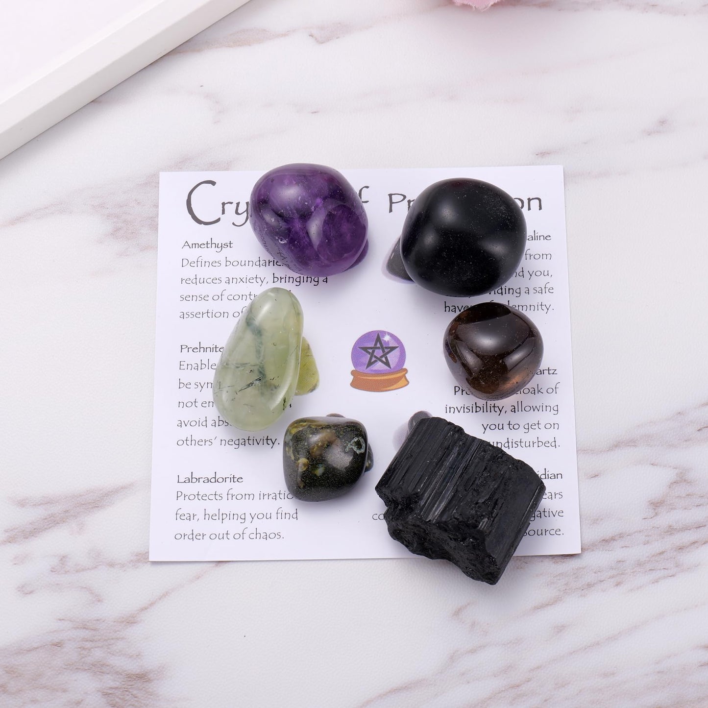 Protection Crystal Set, Crystals of Protection for Shielding Negativity and Spiritual Defense, Spiritual Gifts for Family Friend, Healing Stones for Energy Cleansing
