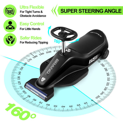 JOYLDIAS Kids Ride On Car with Vacuuming Function, 12V7AH Go Kart W/Detachable Cleaning Head Dust Box, 2 Speed 3-5km/h, Bluetooth Music, Electric Ride On Toy Car for Kids Toddlers Ages 3+,Black