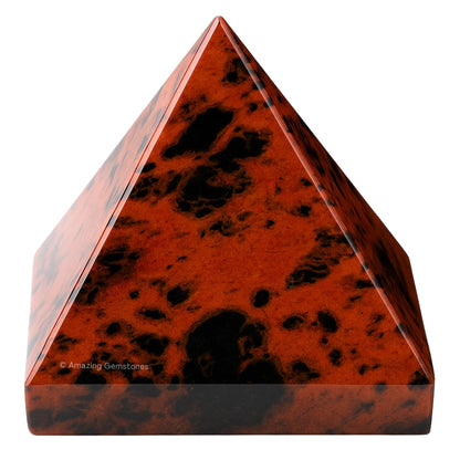 Amazing Gemstone Mahogany Obsidian Pyramid Crystal Healing Stones - 1.5" Great Pyramid Figurine of Natural Stone Pyramid for Meditation, Reiki, Chakra Balancing and Crystal Pyramids Grid