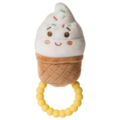 Mary Meyer Sweet Soothie Soft Baby Rattle with Teether Ring, Ice Cream