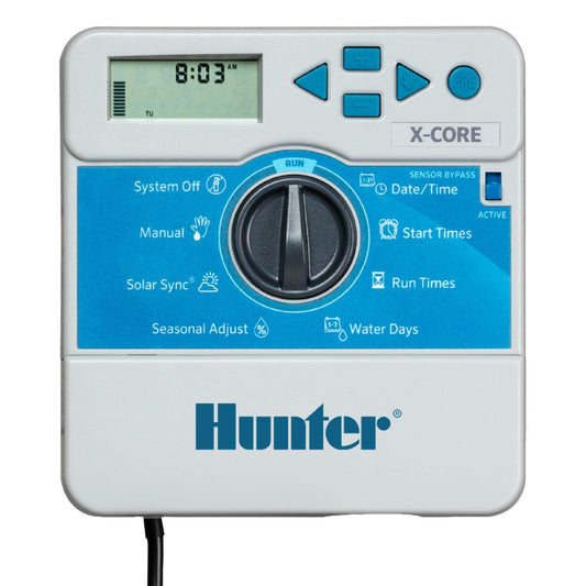 Hunter X-Core XC800i Indoor Sprinkler Timer, 8 Zone Irrigation Controller for Lawn and Garden, Easy to Program, Automatic Watering Schedule, Seasonal Adjust, No Wi-Fi Required