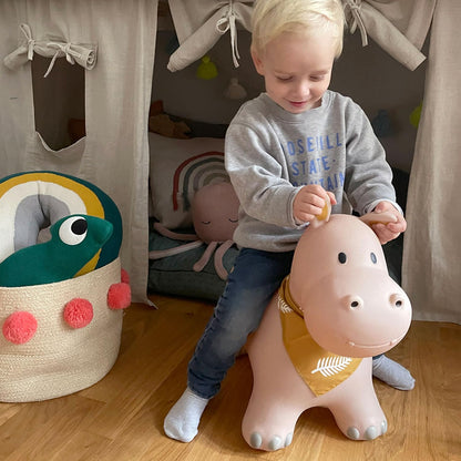 Kindsgut Bouncy Animal Hopper – Inflatable Bouncing Ride-On Toy for Kids & Toddlers Age 2+, Designed in Germany, Indoor & Outdoor, Hippo