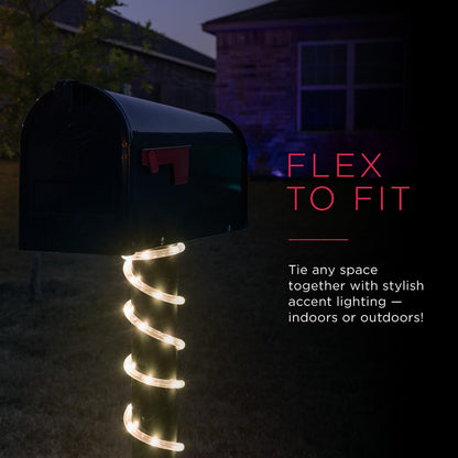 UltraPro LED Rope Lights, 50ft Classic Clear Rope, Warm White Light 3000K, Indoor/Outdoor, Flexible, Linkable, Durable, Rope Lights Outdoor, 54505