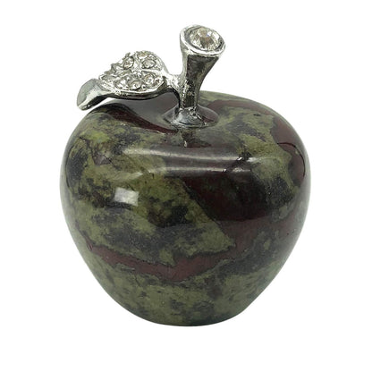 Fekuar Neyisaa Dragon Bloodstone Crystal Apple Decor, Healing Crystals Pocket Stone Fruit Figurine Craft Home Decoration 30mm