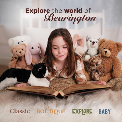 Bearington Light Pink Plush Easter Bunny Stuffed Animal - 14" Soft Cuddly Easter Rabbits with Fluffy Fur and Long Ears - Adorable Stuffed Bunnies Toy Gifts for Kids, Babies, and Holiday Celebrations