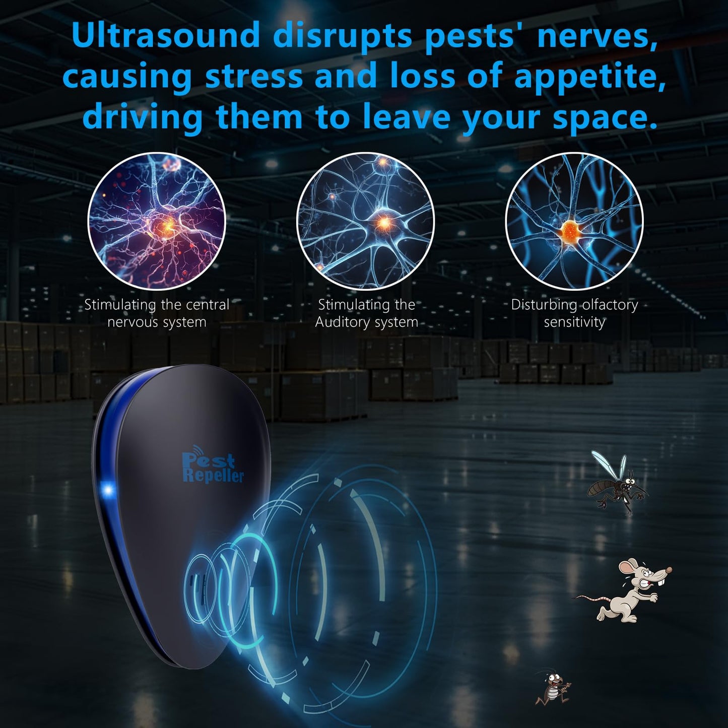 6 Pack 2026 Ultrasonic Repellent Indoor, Mouse Traps Insert Plug in, Pest Control Repellent Ant, Roach,Rodent, Mouse, Bugs, Mosquito, Spider, for Home, Office, Kitchen
