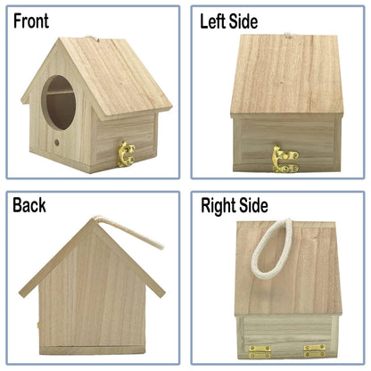 Tfwadmx Wooden Bird House, Hanging Birdhouse for Outside, Garden Patio Decorative Nest Box Bird House for Robin Budgie Swallow Little Sparrow Finch Throstle or Medium Size Birds