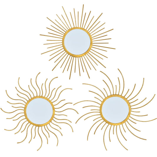 Mirror Decor Sunburst Mirrors Metal Sun Mirror Wall Decor Wall Mirror Home Decorative Wall Art for Living Room Bedroom Entryway