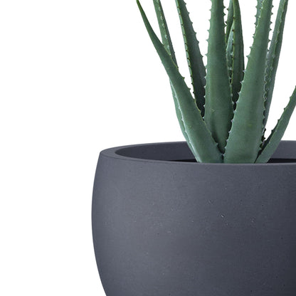 Kante 15.7" Dia Round Concrete Planter, Outdoor/Indoor Large Bowl Plant Pots with Drainage Hole and Rubber Plug for Garden Patio Balcony Home, Charcoal