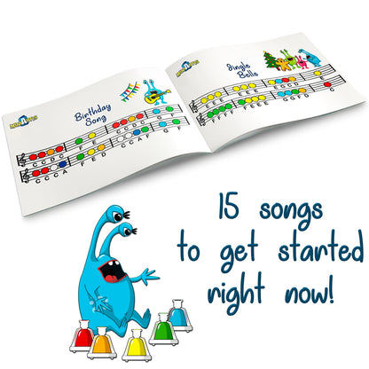 MINIARTIS Desk Bells for Kids | Educational Music Toys for Toddlers 8 Notes Colorful Hand Bells Set | Kids Musical Instrument with 15 Songbook | Great Birthday Gift for Children