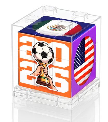 2026 World Soccer Cup Themed 3x3 Cube Puzzle, Football Sports Celebration Brain Puzzle Toy, Memorable Decor for Sport Fans