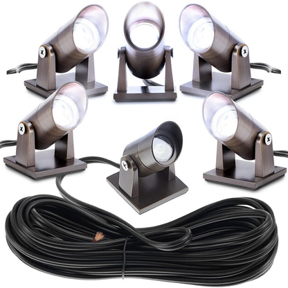 Rossesay 6 Pack Waterproof Brass Underwater Light Ip65 Pond Lights LED Submersible Pool Fountain for Swimming Home Garden Patio Pond Fountain Waterfall Landscape Rockery