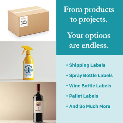 Premium Label Supply White Sticker Shipping Labels – 4.25" x 5.5" – Laser/Inkjet Compatible – (4 per Sheet), 25 Sheets – 100 Total Adhesive Labels