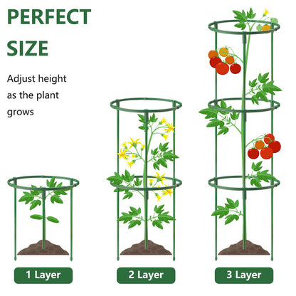 36Packs Plant Support Stake Half Round Plant Support for Indoor Plants, Stackable 3 Tier Garden Flower Support, Plant Rings for Tomato,Monstera, Peony, Hydrangea, Climbing Plants