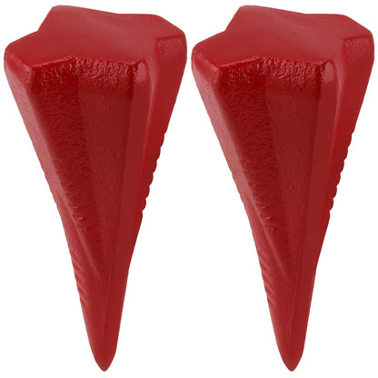 ZEONHAK 4lbs Diamond Wood Splitting Wedge - 4-Direction Steel Splitter for Wood, 2 PCS, Red