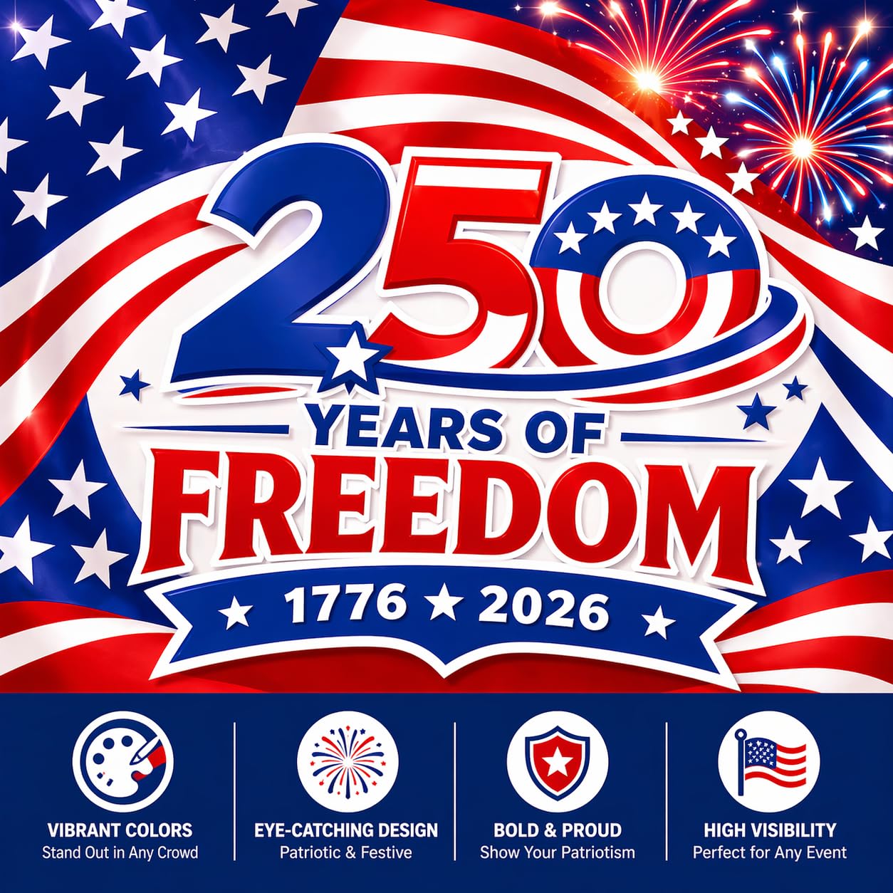 America 250th Anniversary Stick Flags 25/50 Pack – 1776-2026 Patriotic Hand Held American Flags, Small Mini USA Flags for Parade, Party, Classroom, Memorial Day, Independence Day & July 4th Decorations (25)