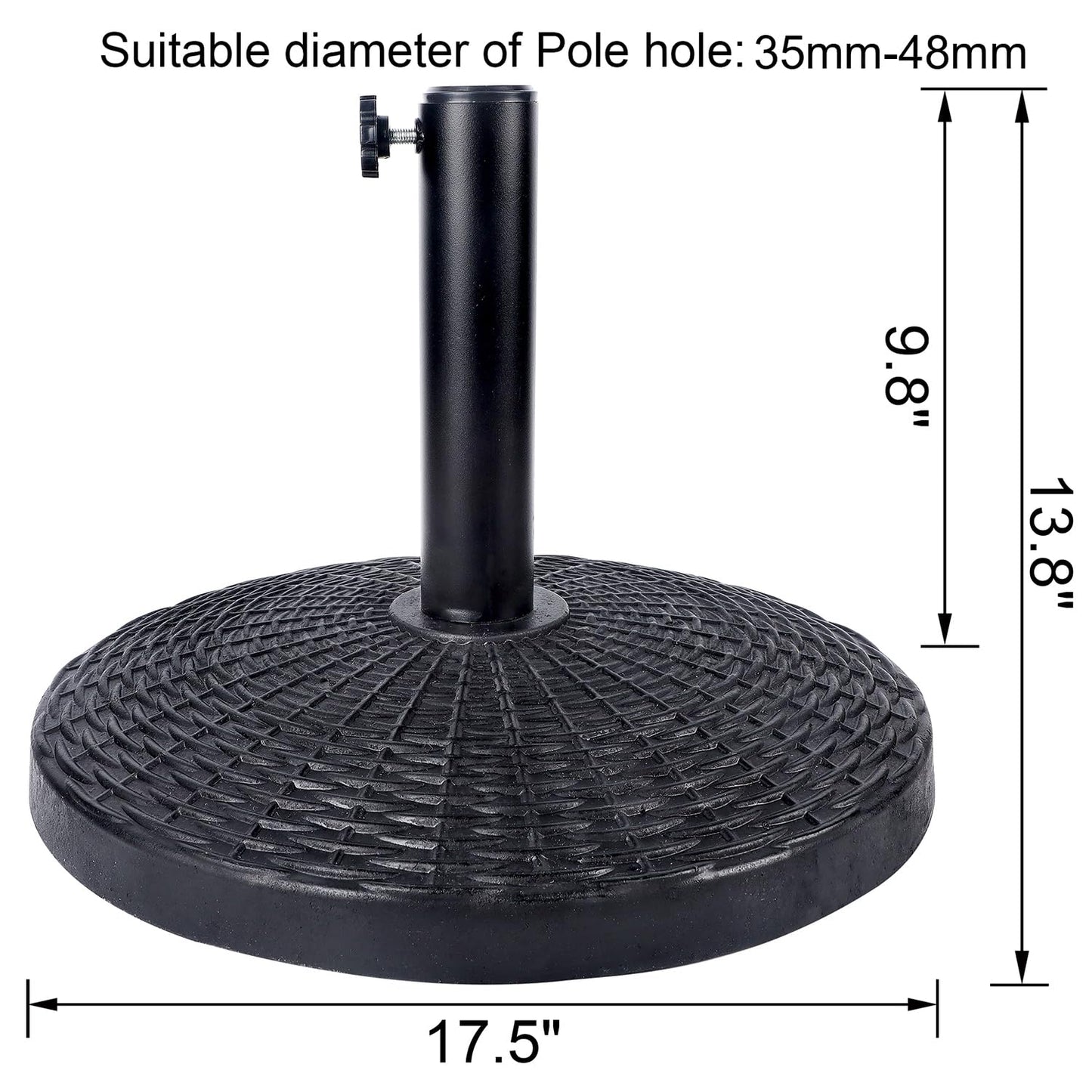 Blissun 26.5 lbs Heavy Duty Patio Market Umbrella Base Stand