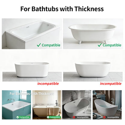 Grihmzo Extra-Long 31.5 Inch Bathtub Splash Guard for Kids,2 Storage Pockets Large Capacity Bath Toy Caddy Holder,Silicone Water Shield Prevent Bathroom Spills