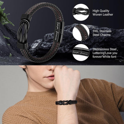BSTcentelha Mens Gift Set,6-in-1 Multitool Pen& Men's Fashion Watch&Fashion Bracelets&Leather Wallets&Greeting Card Gift Box,Valentine's Day&Father's Day Present (Luxury Style B)