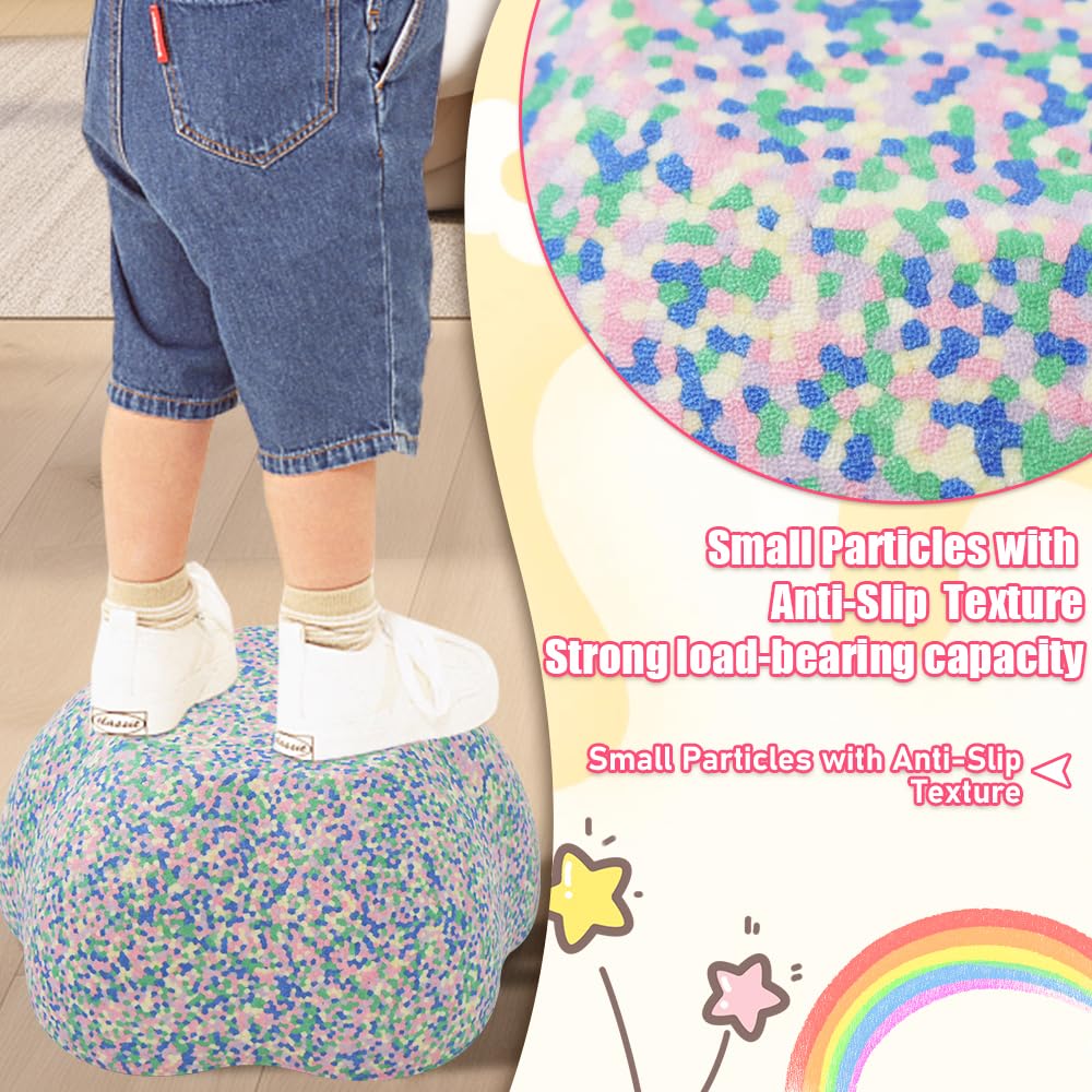 Toddler Stepping Stones, Stimulate Children's Creativity and Imagination, Improve Their Balance and Motor Skills, Flower-Shaped Stepping Stones (Pink &Blue