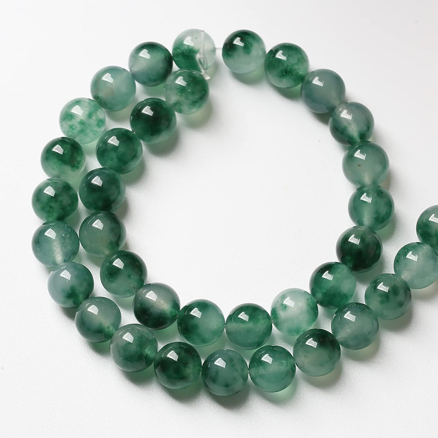 60pcs 6mm Natural Water Grass Jades Chalcedony Beads Round Loose Beads for Jewelry Making DIY Bracelets Crystal Energy Healing Power Stone (6mm, Water Grass Jade Beads)