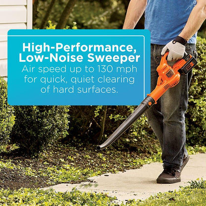 BLACK+DECKER 40V Max Cordless Sweeper & String Trimmer, Battery & Charger Included (LCC340C)