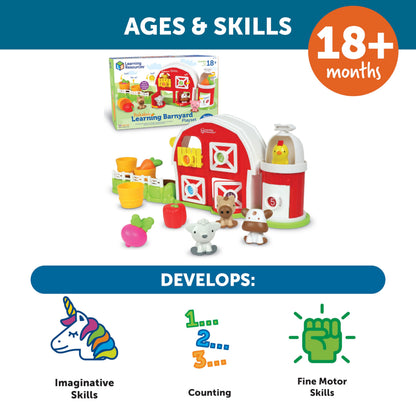 Learning Resources Peekaboo Learning Barnyard Playset - Farm Animal Toys, Montessori Toddler Toys, Imaginative and Fine Motor Skills, Counting Skills for Kids, Birthday Gifts for Boys and Girls