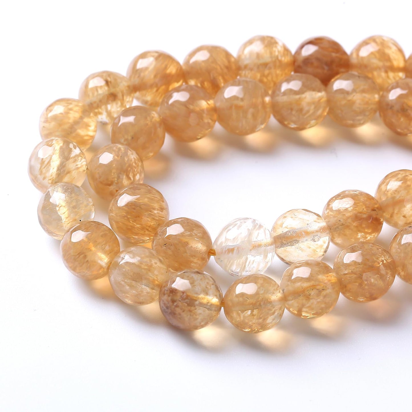 32pcs 12mm Natural Faceted Tea Watermenlon Jade Stone Beads for Jewelry Making Energy Healing Beads DIY Bracelet Necklace Accessories 15" (12mm, Faceted Tea Yellow Jade)