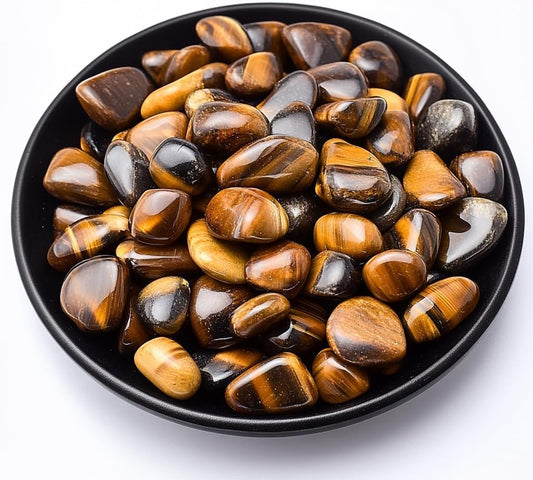 Polished Tigers Eye Crystal Chips Set, 0.4" 127 Pcs - Handpicked Tumbled Stones and Crystals Bulk for Healing, Reiki, Meditation, Witchcraft and Home Decor 04TigersEye