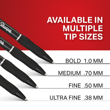 Sharpie S-Gel Refills, Black Gel Ink, Medium Point (0.7mm), 6 Packs of 2ct, 12 Total Refills