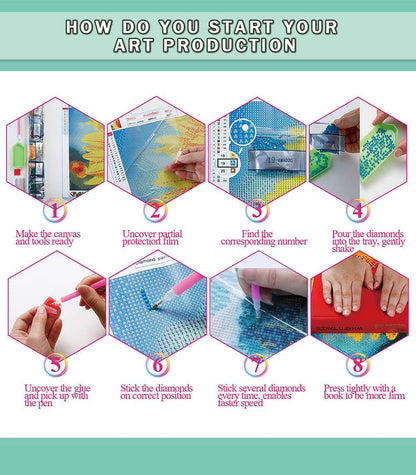 DOTSOPS Diamond Painting Kits Art Adults Painting Kit Crafts DIY 5D Diamond Art Packs Kits Full for Adults Beginner Home Wall Decoration Gift 11.8x15.7 Inches (6 Pack Cat Dog)