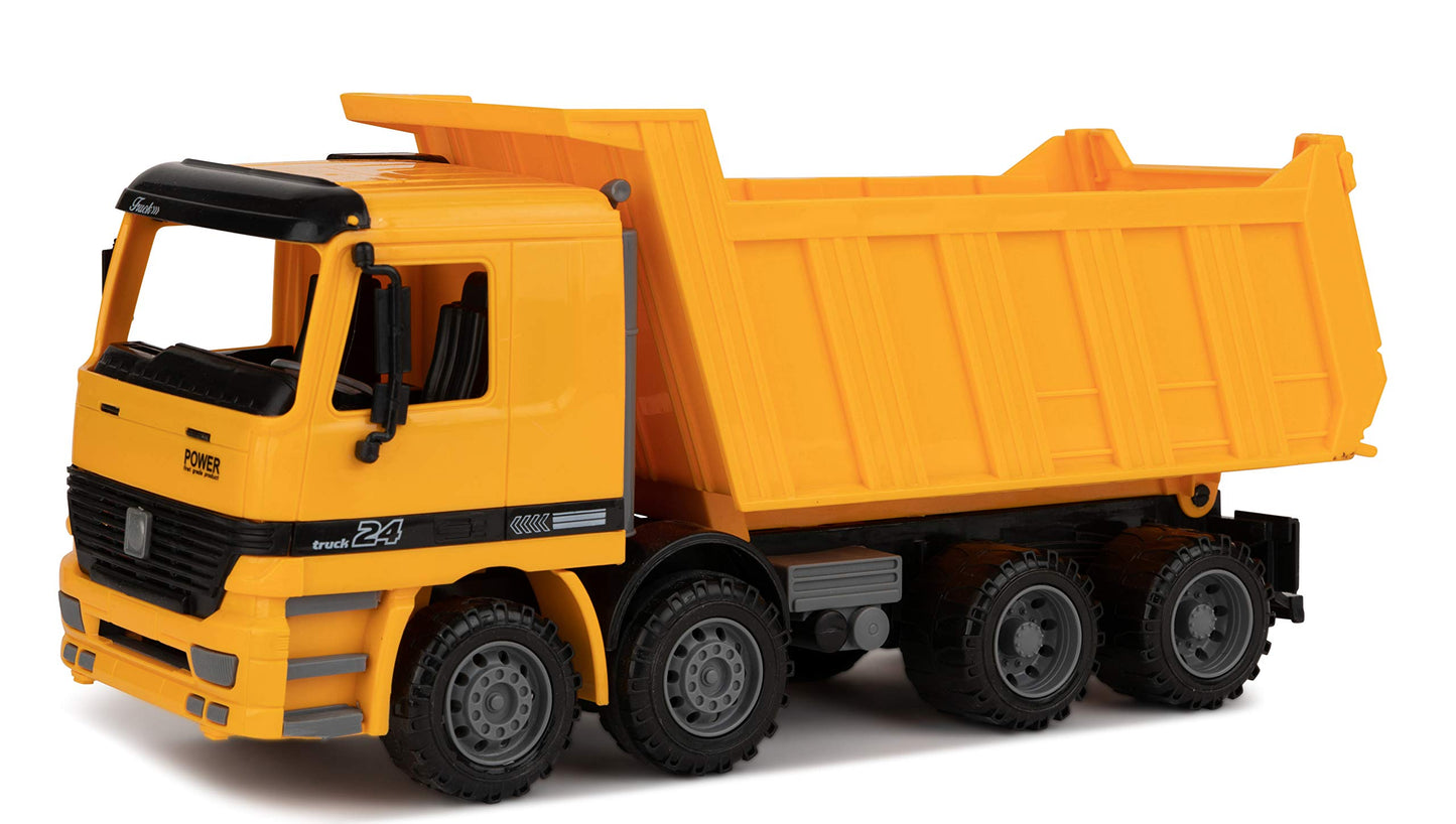 Toy To Enjoy Construction Toys - Excavator & Dump Truck Toy for Kids (Set of 2) – Moveable Claw & Lifting Back – Garbage Truck & Bulldozer Digger – Construction Vehicles for Boys & Kids