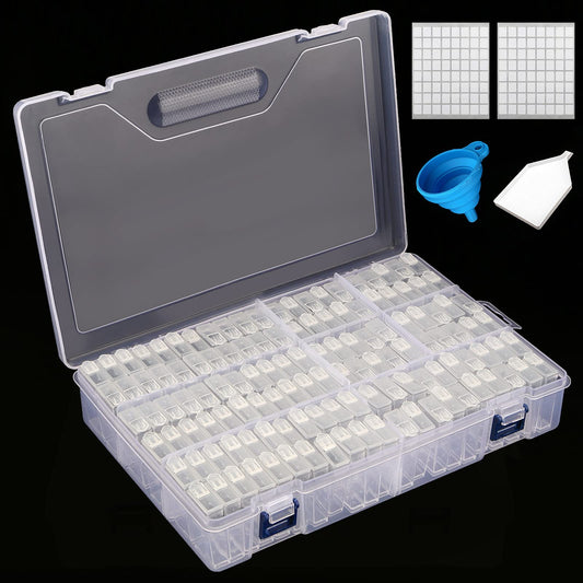 MANCHAP 120 Grids Diamond Storage Containers, Art Craft Beads Organizer Box for Beads, Rhinestones, Painting